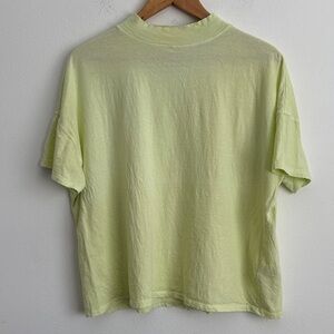 Free People We The Free Mockneck T Shirt Soft Lime Short Sleeve Tee Medium
